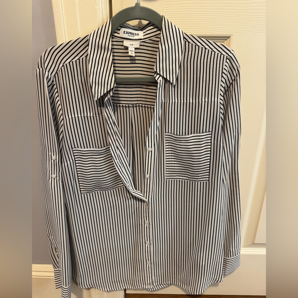 Women’s Black and White Portofino Striped Shirt